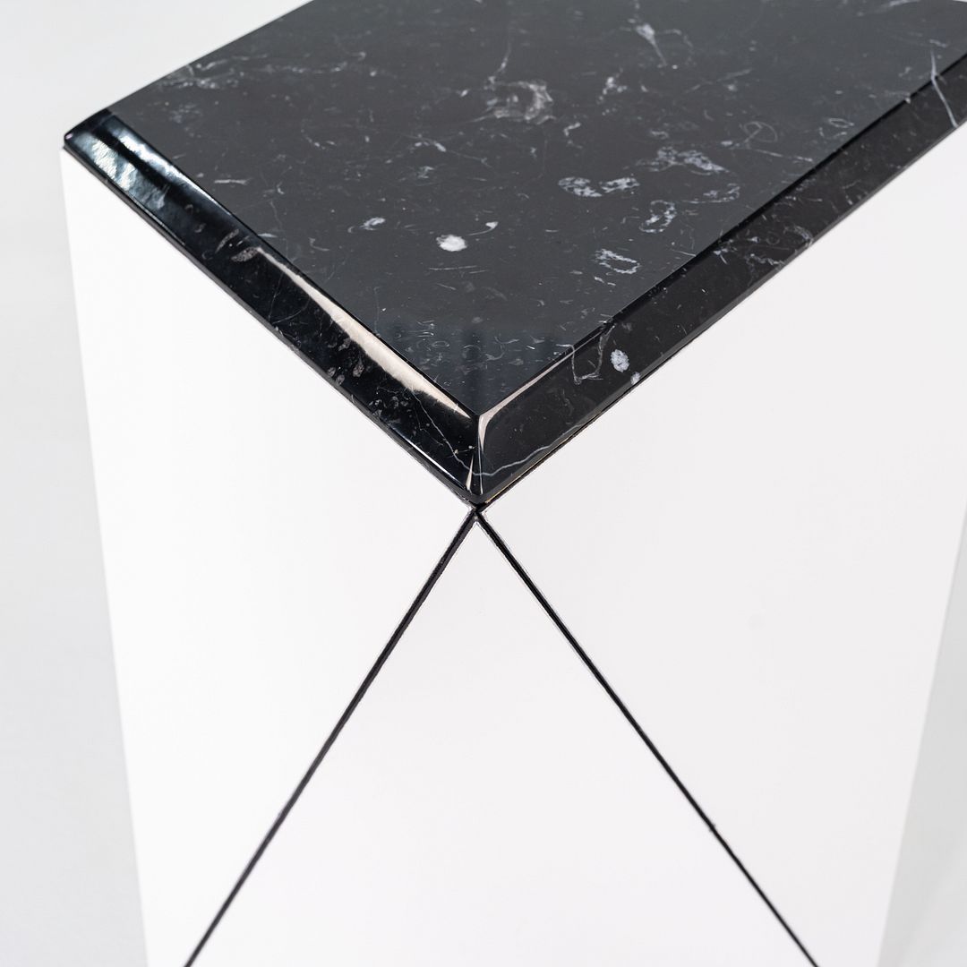 2021 David Adjaye for Knoll Washington Prism Side Table in White / Black Marble