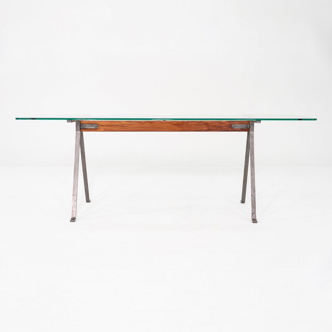 1980s Enzo Mari for Driade Frate Dining Table in Beech with Glass Top 31x51x28"