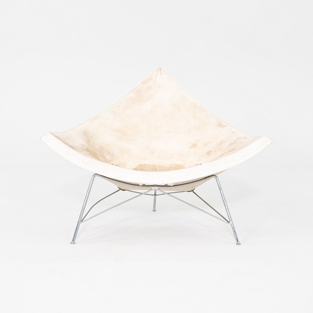 1950s George Nelson for Herman Miller Coconut Lounge Chair with White Vinyl
