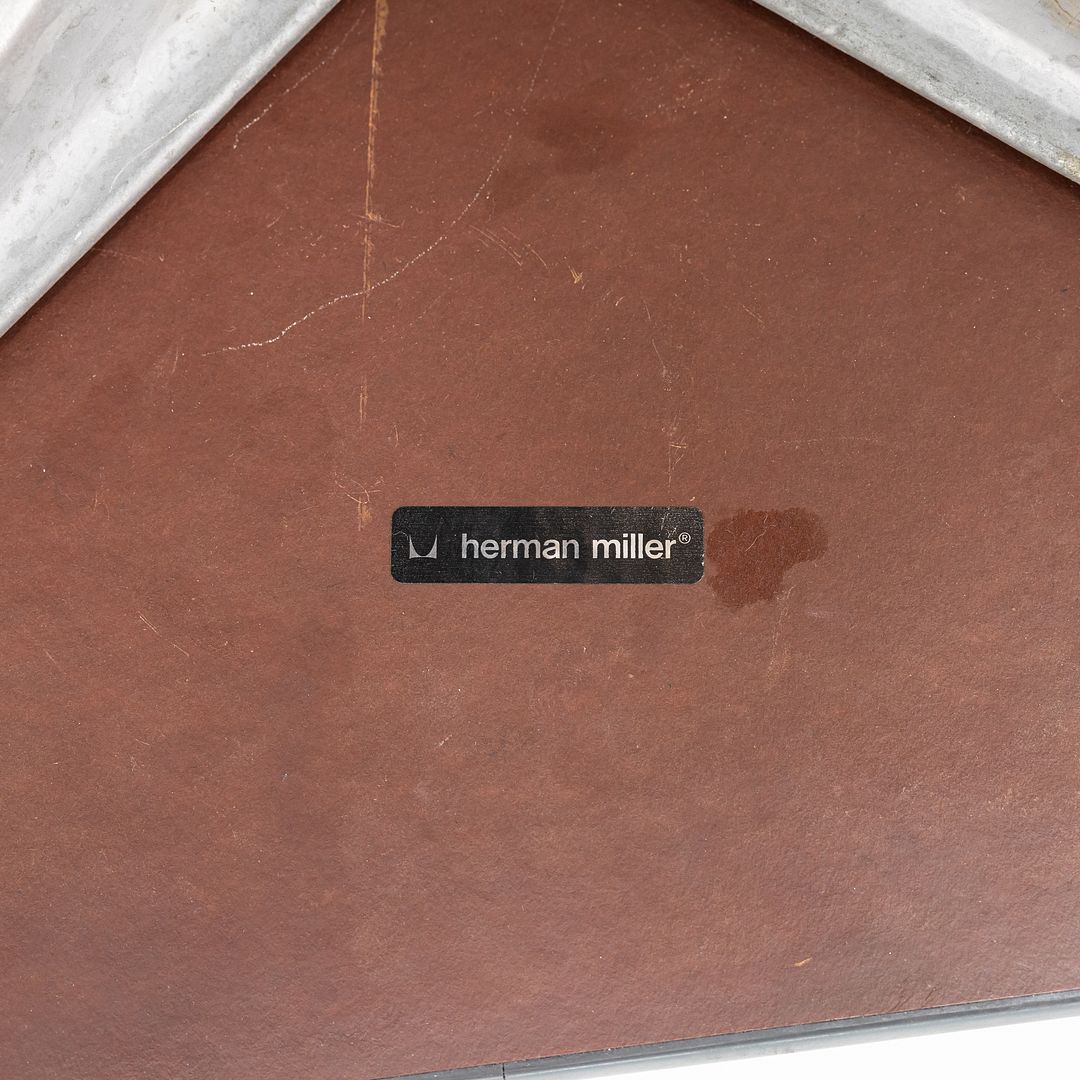 1980s Herman Miller Eames Rolling Side Table on Universal Base with Laminate 20"