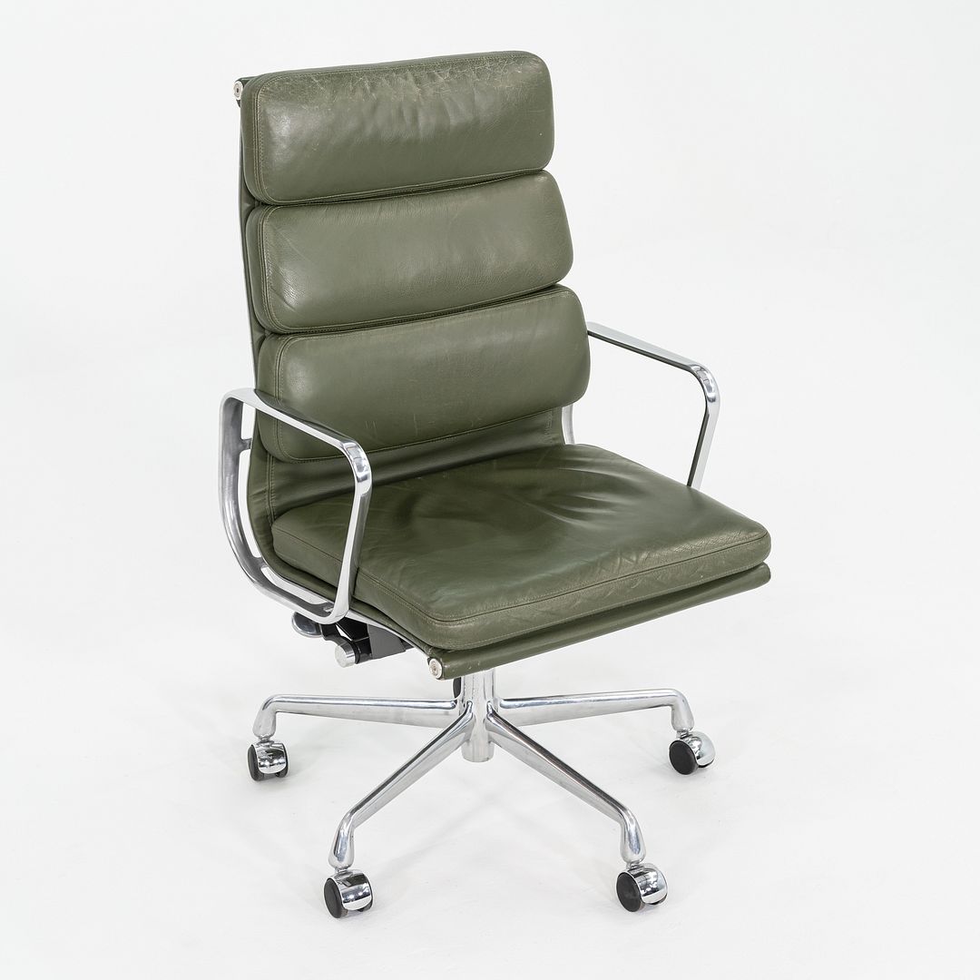 2000s Herman Miller Eames Executive Soft Pad Desk Chair in Green Leather 12+ Available