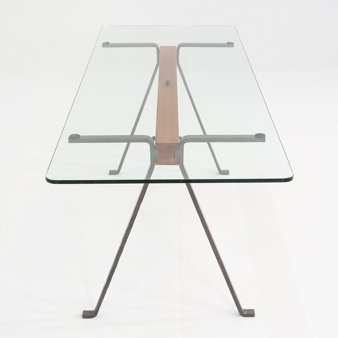1980s Enzo Mari for Driade Frate Dining Table in Beech with Glass Top 31x51x28"