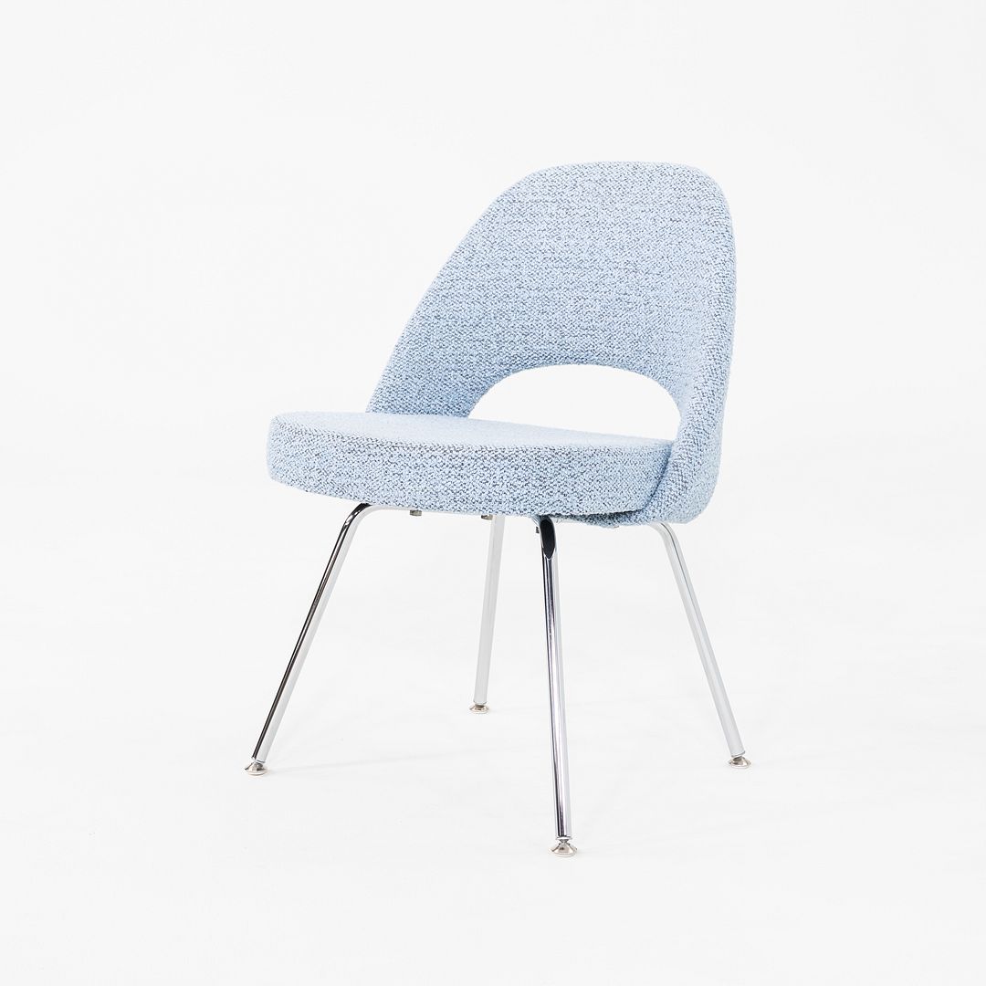 2021 Eero Saarinen for Knoll Executive Side / Dining Chair with Blue Upholstery
