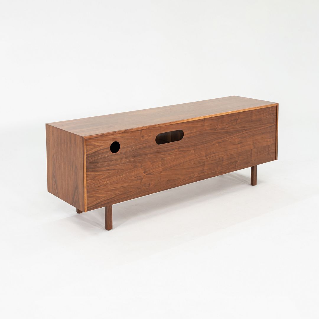 1970s Jens Risom Design Credenza / Cabinet in Walnut and Brass 72x20 inches