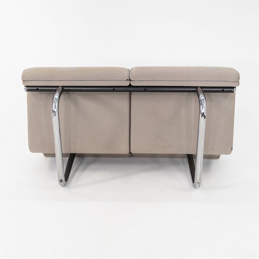 C. 1970s Richard Schultz Design Prototype Loveseat Sofa Tubular Polished Steel