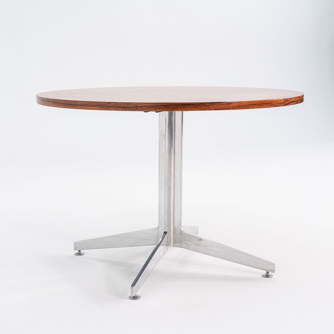 1960s Ward Bennett for Brickel Associates Rosewood and Aluminum Dining Table 42 inch