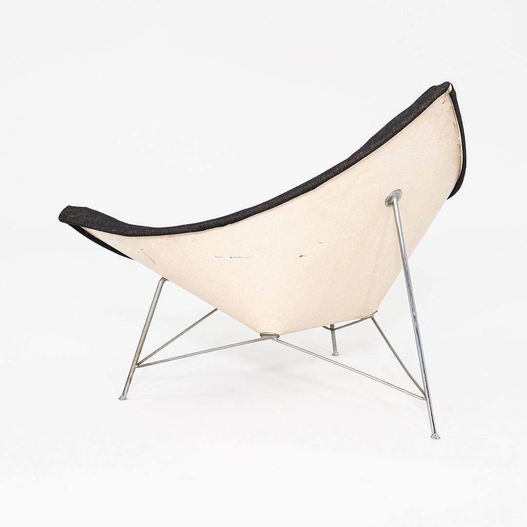 1950s George Nelson for Herman Miller Coconut Lounge Chair with Black Fabric