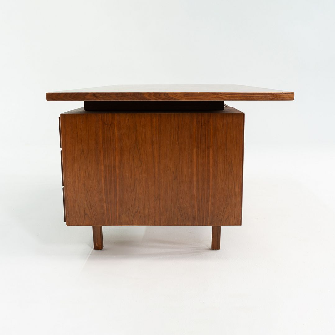 1970s Jens Risom Design Executive Desk in Walnut with Three Drawers