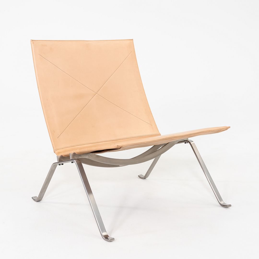 2020 Poul Kjaerholm for Fritz Hansen PK22 Lounge Chair Rustic Leather Upholstery