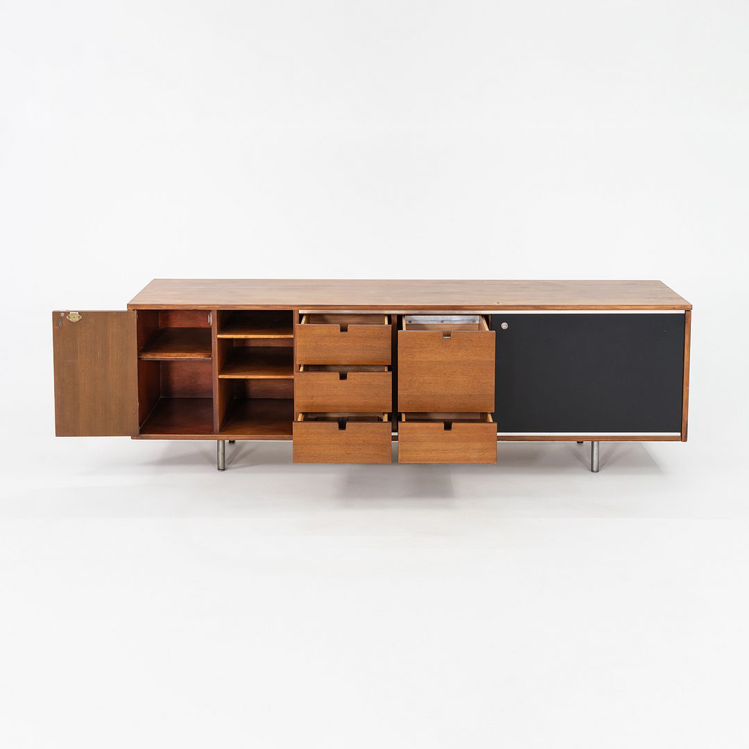 1950s George Nelson for Herman Miller Walnut and Steel Credenza 80x18 inches