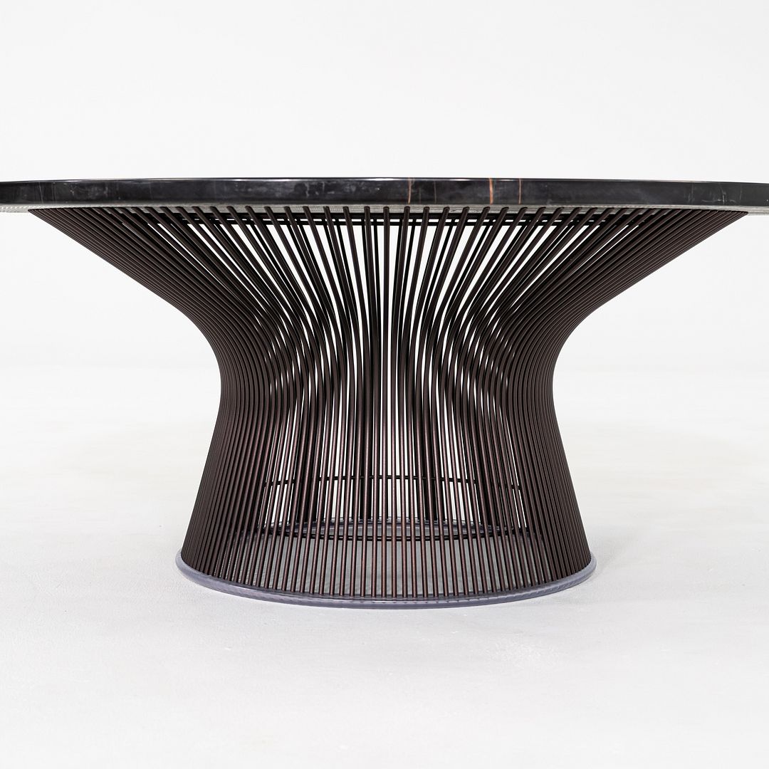 2010s Warren Platner for Knoll Coffee Table with Bronze Base and 36" Marble Top