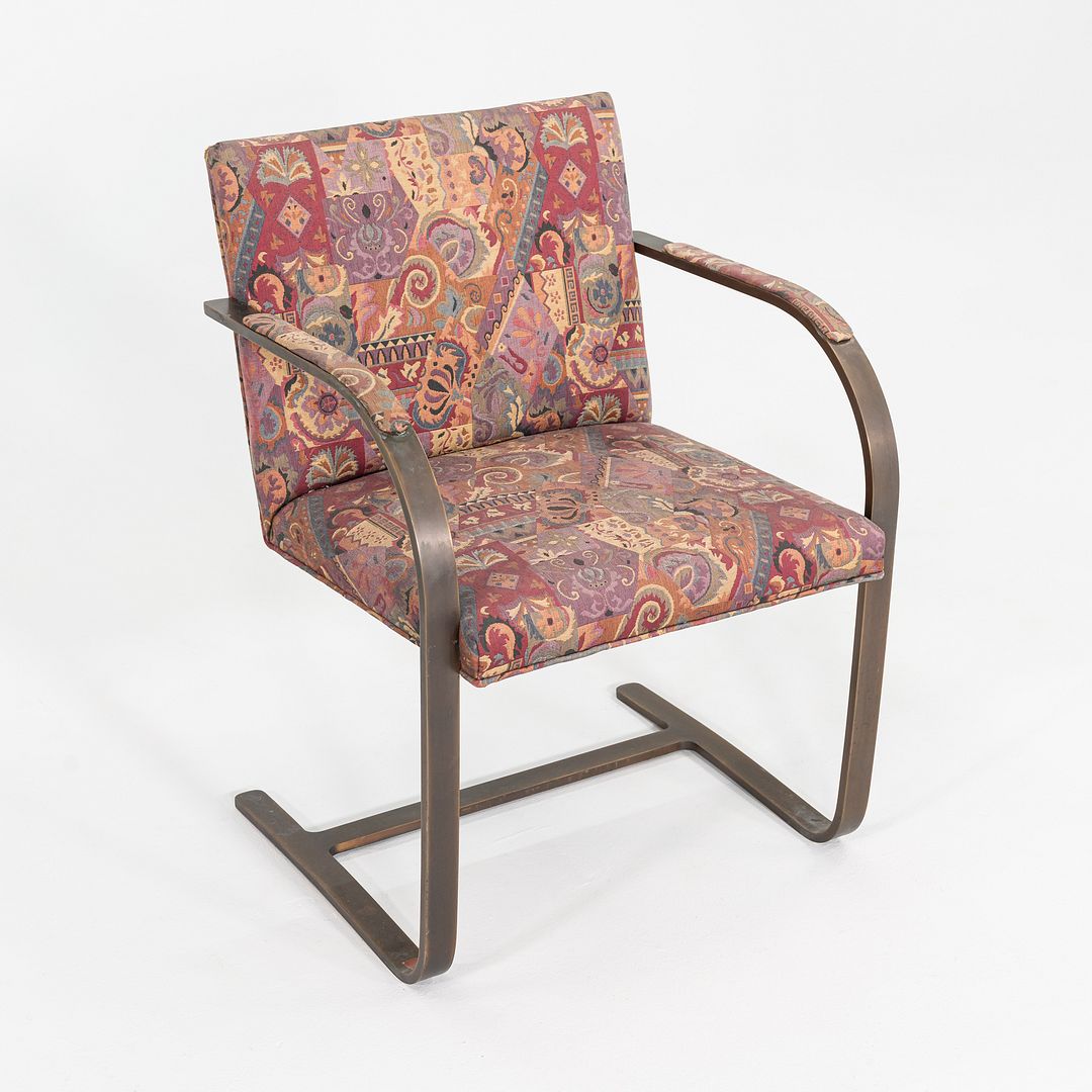 1971 Pair of Mies van der Rohe for Knoll Flat Bar Brno Chairs with Bronze Finish