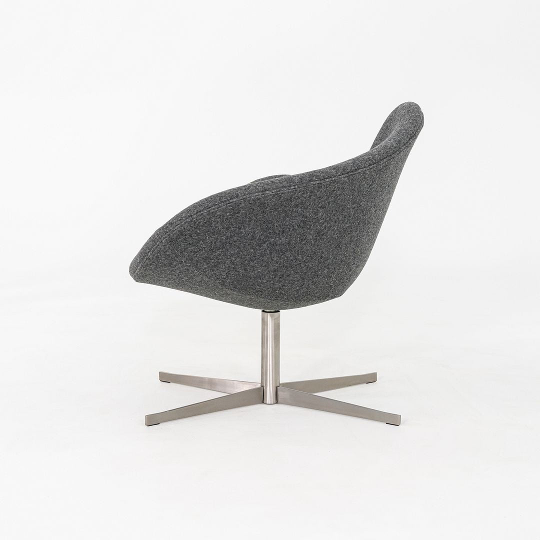 2020s Pair of Flemming Busk for Hightower K2 Swivel Lounge Chairs in Grey Fabric