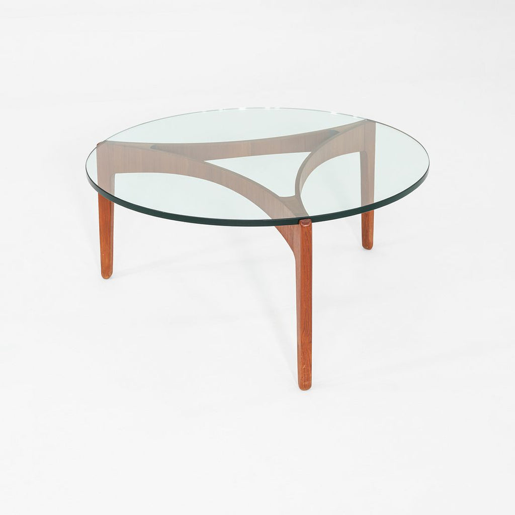1960s Sven Ellekaer for Christian Linneberg Coffee Table in Teak and Glass 39"