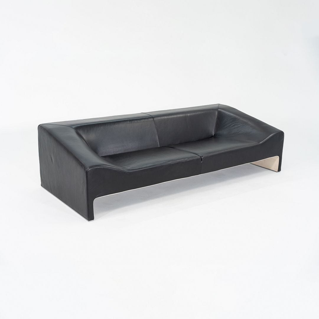 2000s Patricia Urquiola for Moroso Malmo Sofa Upholstered in Black Leather