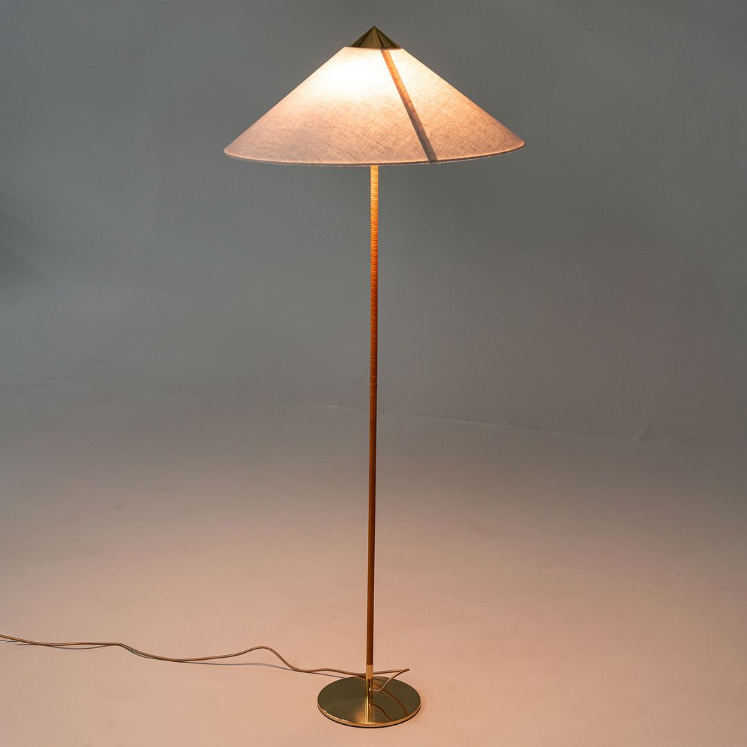 2024 Paavo Tynell for GUBI 9602 Floor Lamp “Chinese Hat” with White Canvas Shade