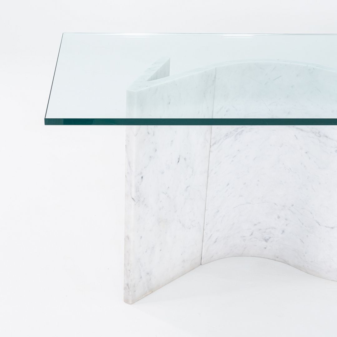 1992 Massimo and Lella Vignelli for Casigliani White Marble Dining Table 33"x91"