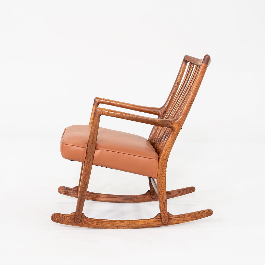 1950s Hans Wegner ML-33 Rocking Chair for Mikael Laursen, Crafted in Solid Oak