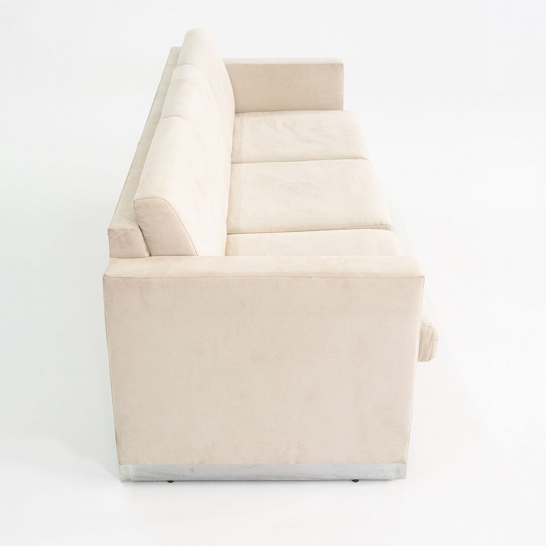 1990s John Nelson for Tuohy Furniture Three Seat Tuxedo Sofa 83" w/ White Fabric