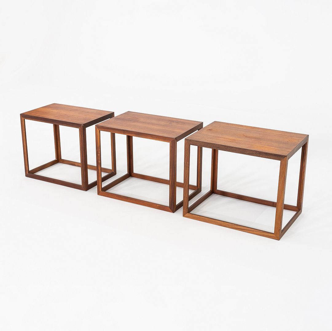1960s Set of Three Teak Nesting Tables by Jorgen Baekmark for Poul Christiansen
