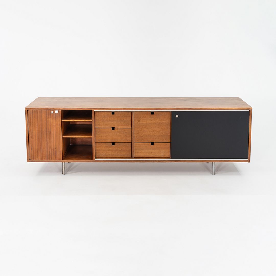 1950s George Nelson for Herman Miller Walnut and Steel Credenza 80x18 inches