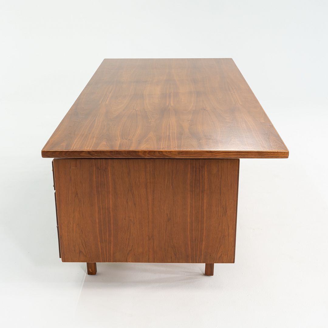 1970s Jens Risom Design Executive Desk in Walnut with Three Drawers