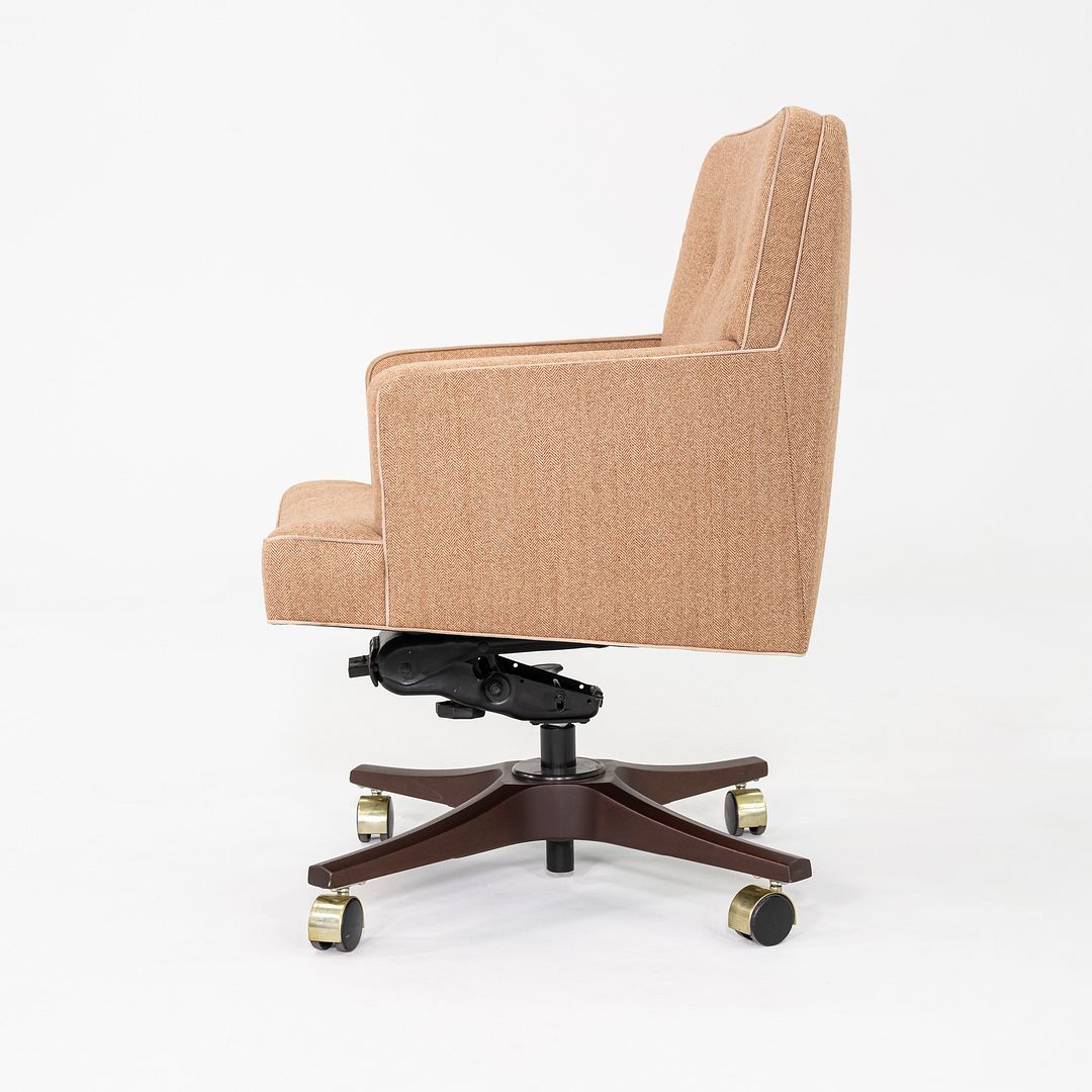 1960s Executive Desk Chair by Edward Wormley for Dunbar Tan Herringbone Fabric