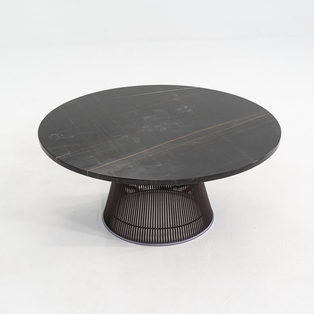 2010s Warren Platner for Knoll Coffee Table with Bronze Base and 36" Marble Top