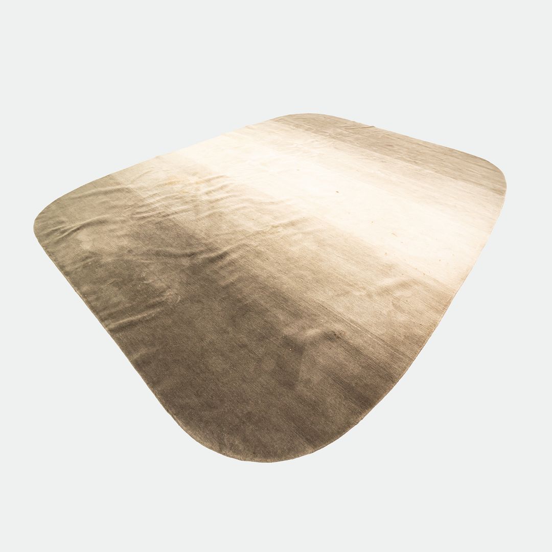 2000s Hand Knotted Large Area Rug in Grey and White from Nepal 11 x 14 feet