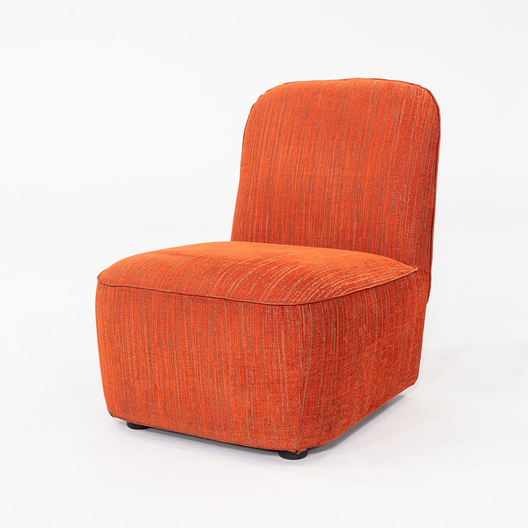 2020s Pair of Paola Navone for Casamilano Armless Lounge Chairs in Orange Fabric