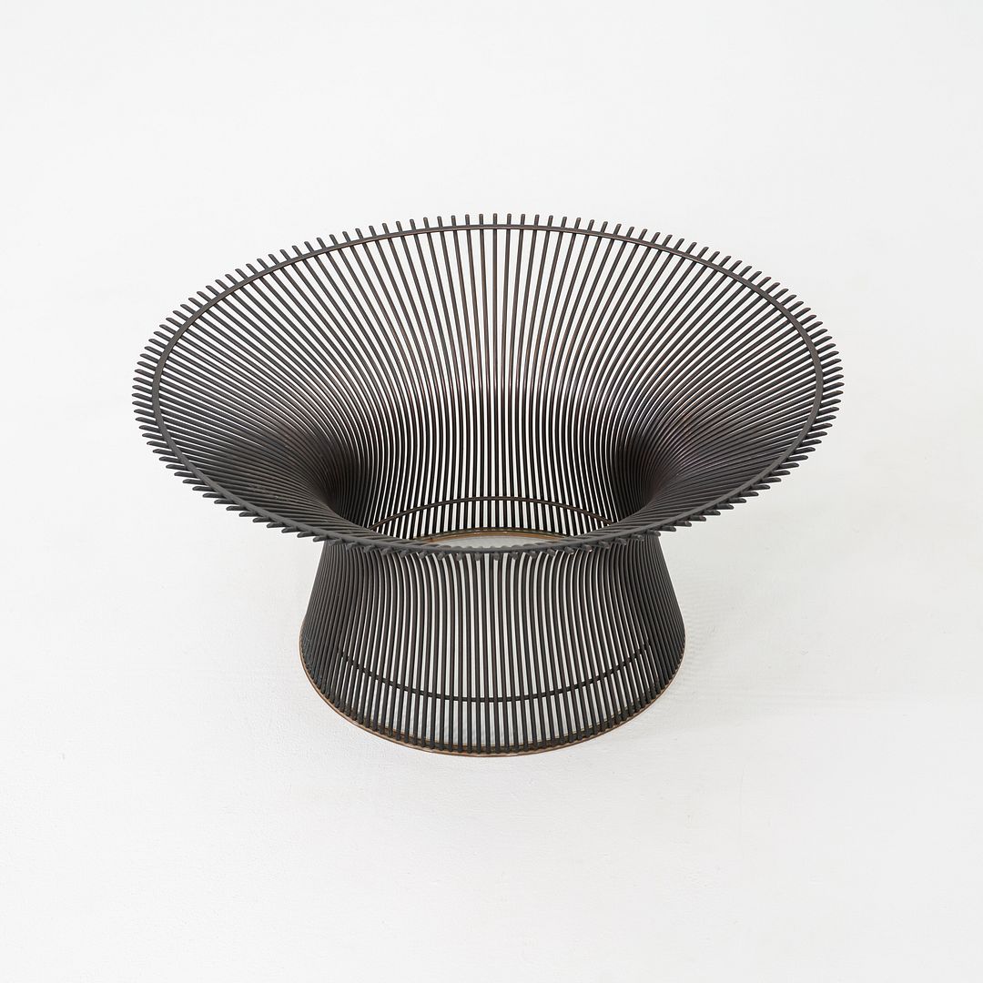 1960s Warren Platner Knoll Coffee Table with Glass Top and Bronze Base 42 Inches