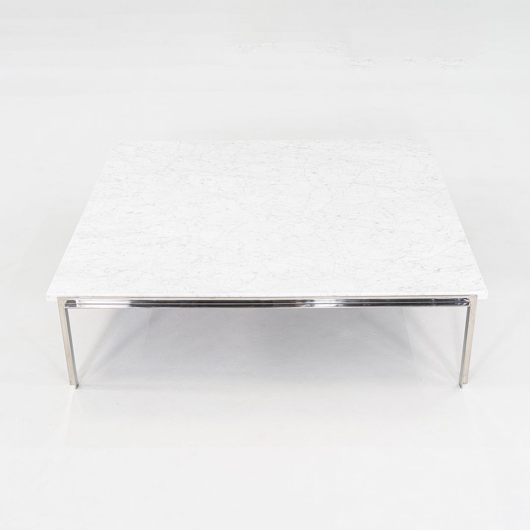 1990s Steel & Carrara Marble Coffee Tables Attributed to Treitel Gratz 2x Avail
