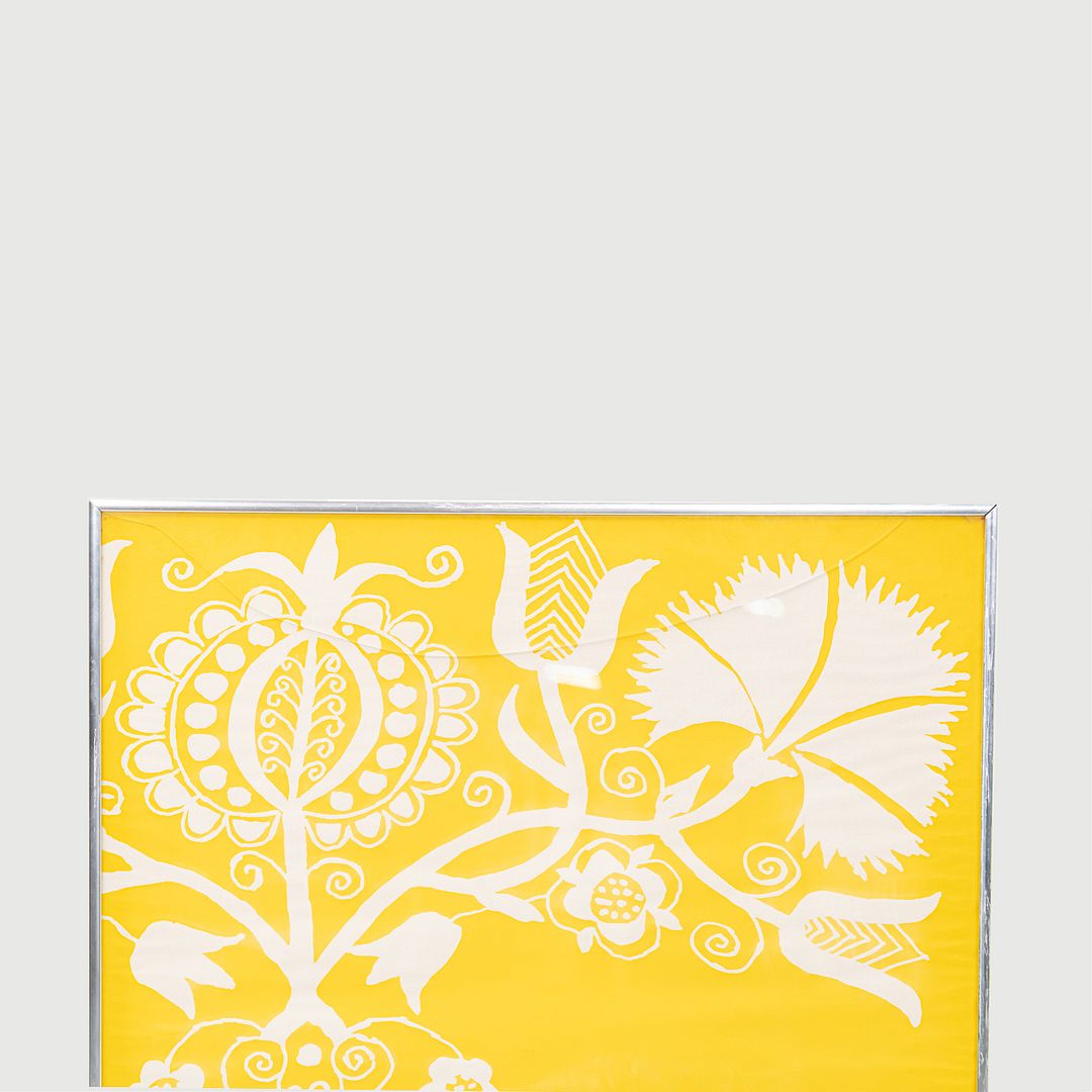 Rare 1960s Marimekko Finland Steel Framed Poster in Yellow by Fujiwo Ishimoto