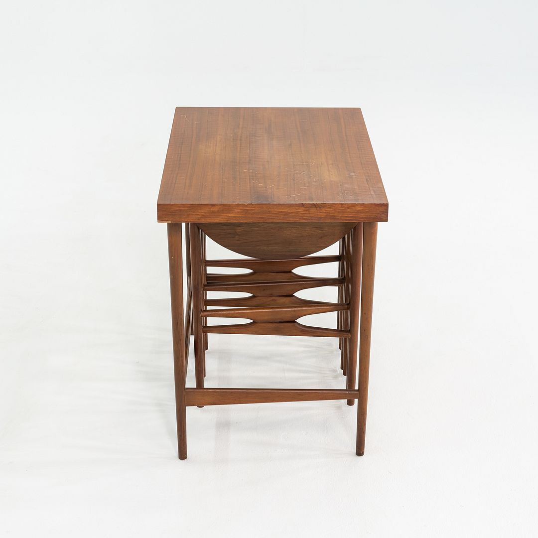 1950s Walnut Nesting or Serving Tables by Bertha Schaefer for Singer & Sons