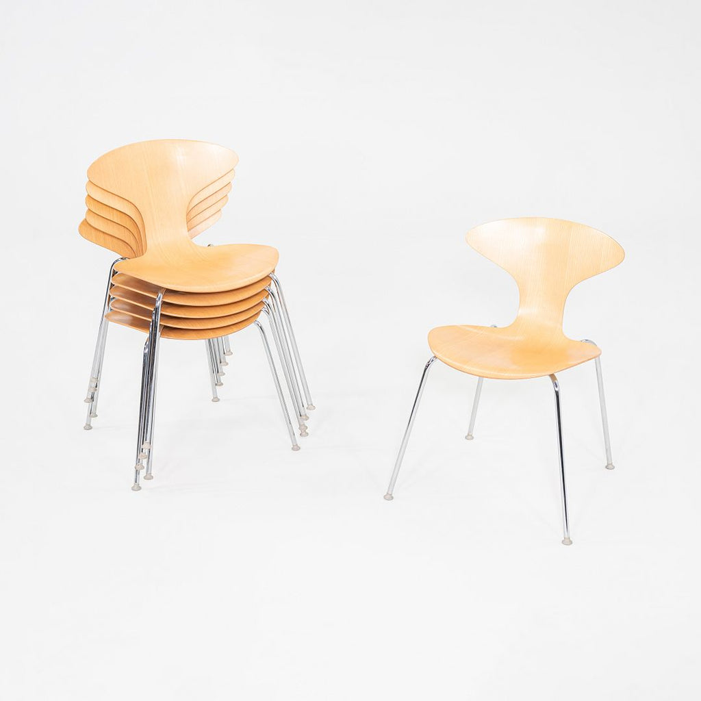 2010s Set of Six Ross Lovegrove Orbit Chairs for Bernhardt Design in Ash Wood