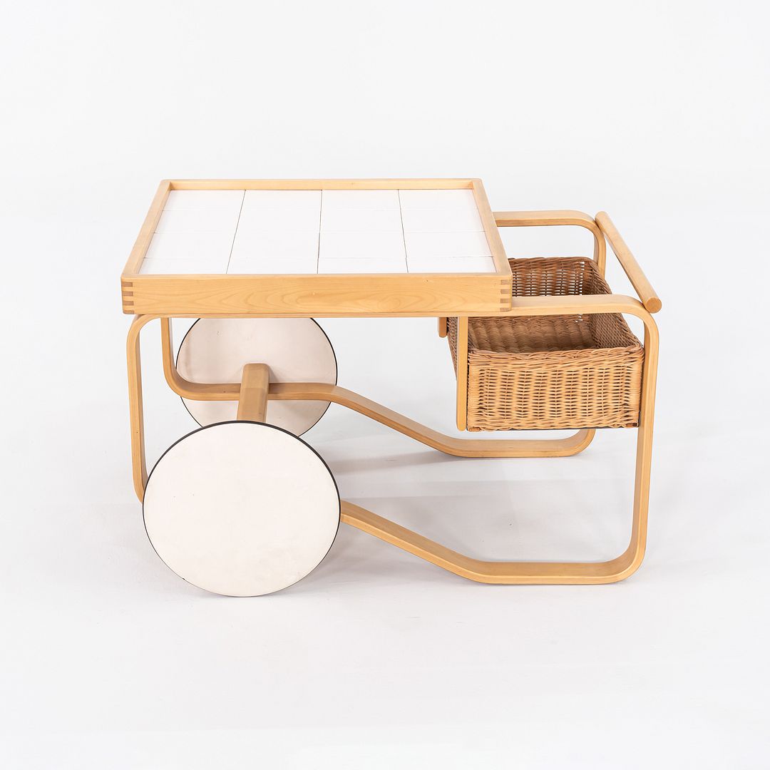 1970s Alvar and Aino Aalto for Artek Tea Trolley in Birch with Ceramic Tile