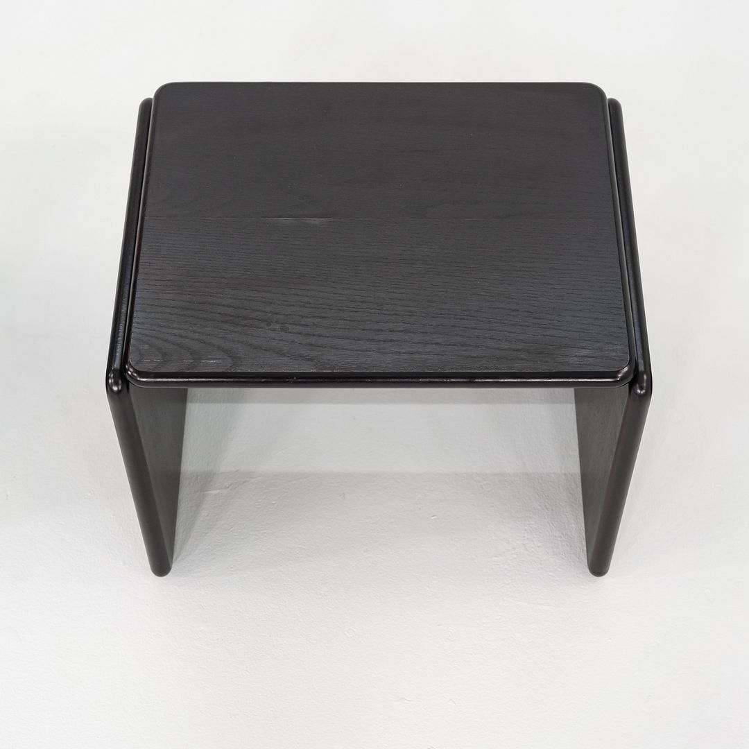 1970s Set of Three Modern Ebonized Wood Nesting Tables Produced in Italy 21x14
