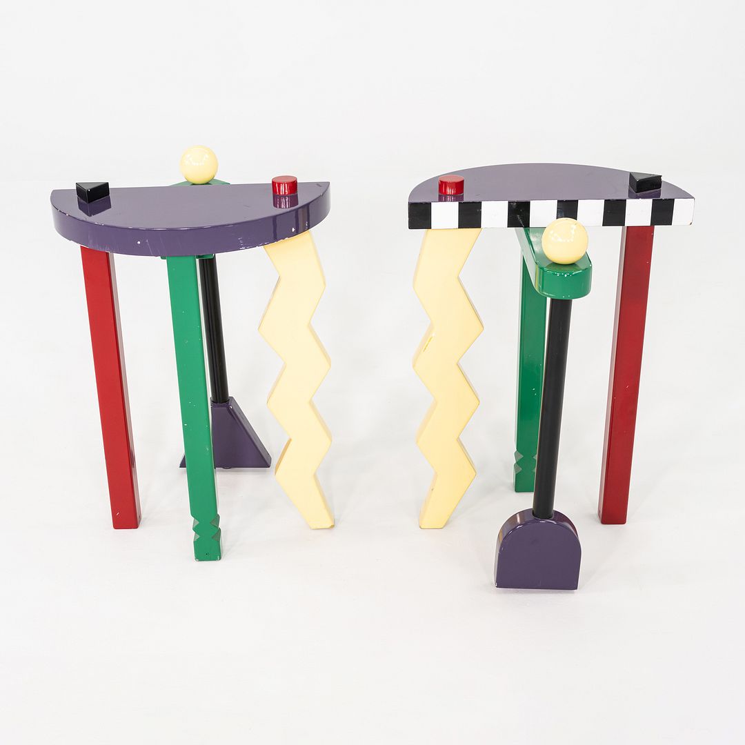 1990s Pair of Postmodern Memphis-Style Tables Designed by Thor Design Studio