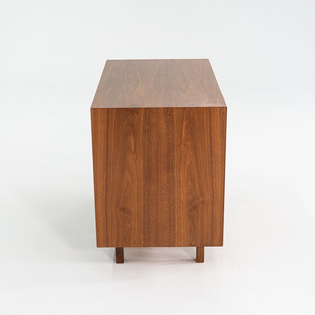 1970s Jens Risom Design 36 inch Cabinet / Dresser in Walnut w/ Bronze Hardware