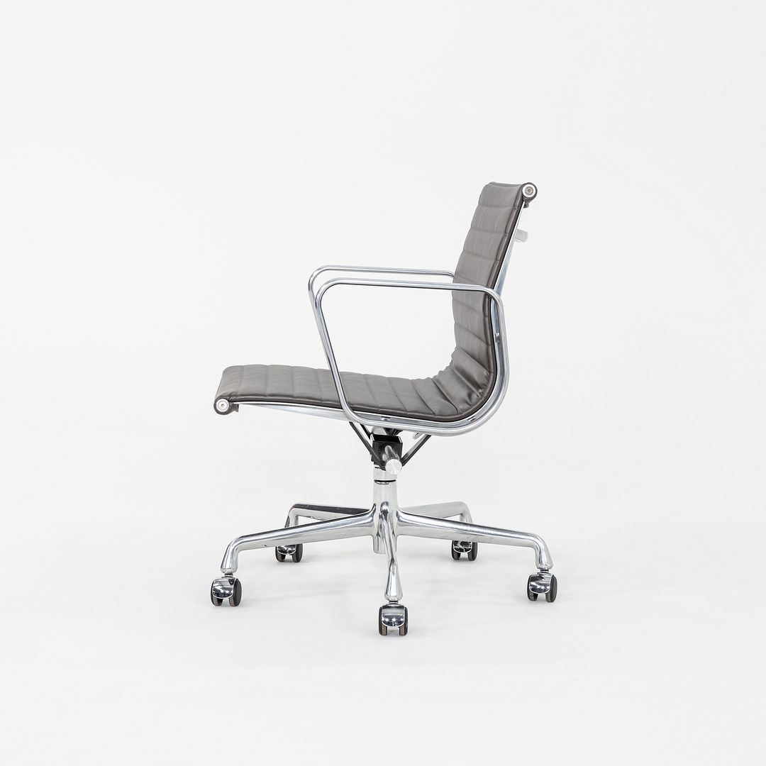 SOLD 2010 Herman Miller Eames Aluminum Group Management Desk Chair in Brown Leather