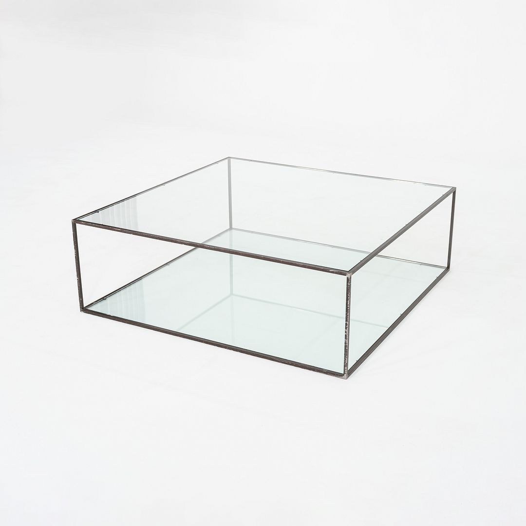 C. 1980 Alberto Coffee Table by Dux of Sweden, Steel Frame with Glass Top, 48"