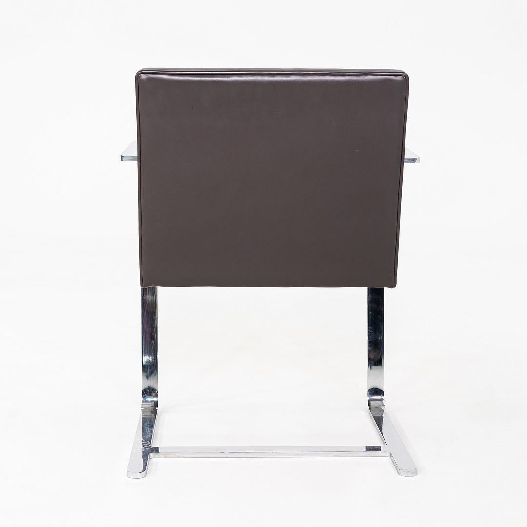 2010s Mies van der Rohe Flat Bar Brno Dining Chair in Brown Leather 12+ Avail