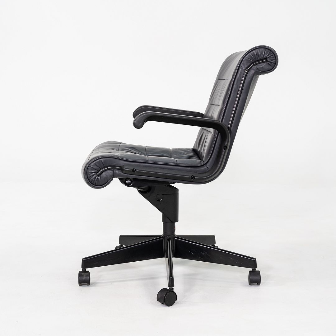 C. 2001 Richard Sapper Management Desk Chair w/ Grey Leather Upholstery 6x Avail