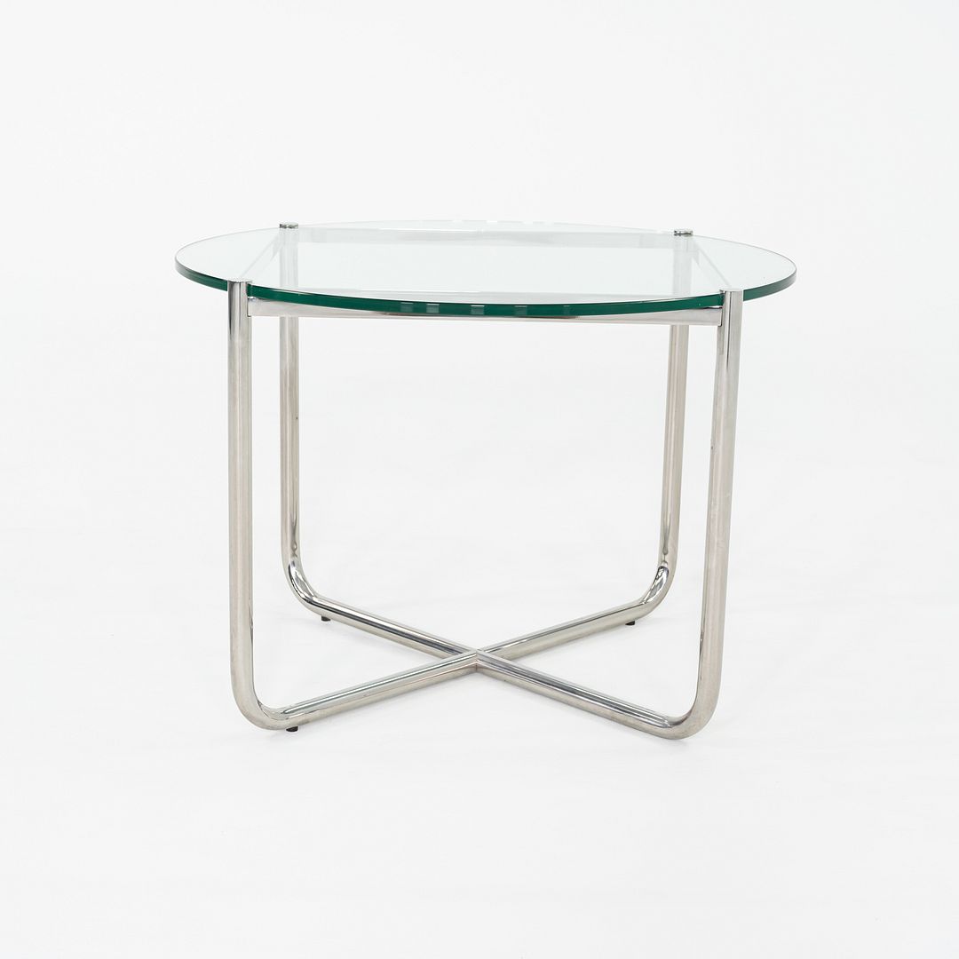 C. 1998 Mies van der Rohe for Knoll MR End / Side Table with Round Glass Top
