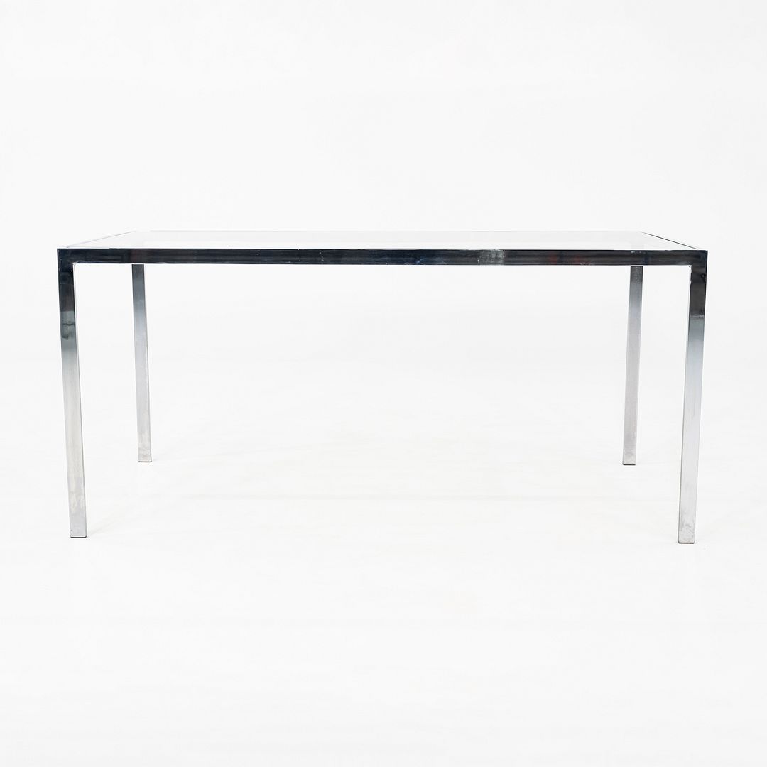 1970s Steel and Glass Dining Table Attributed to Jacob Epstein for Cumberland