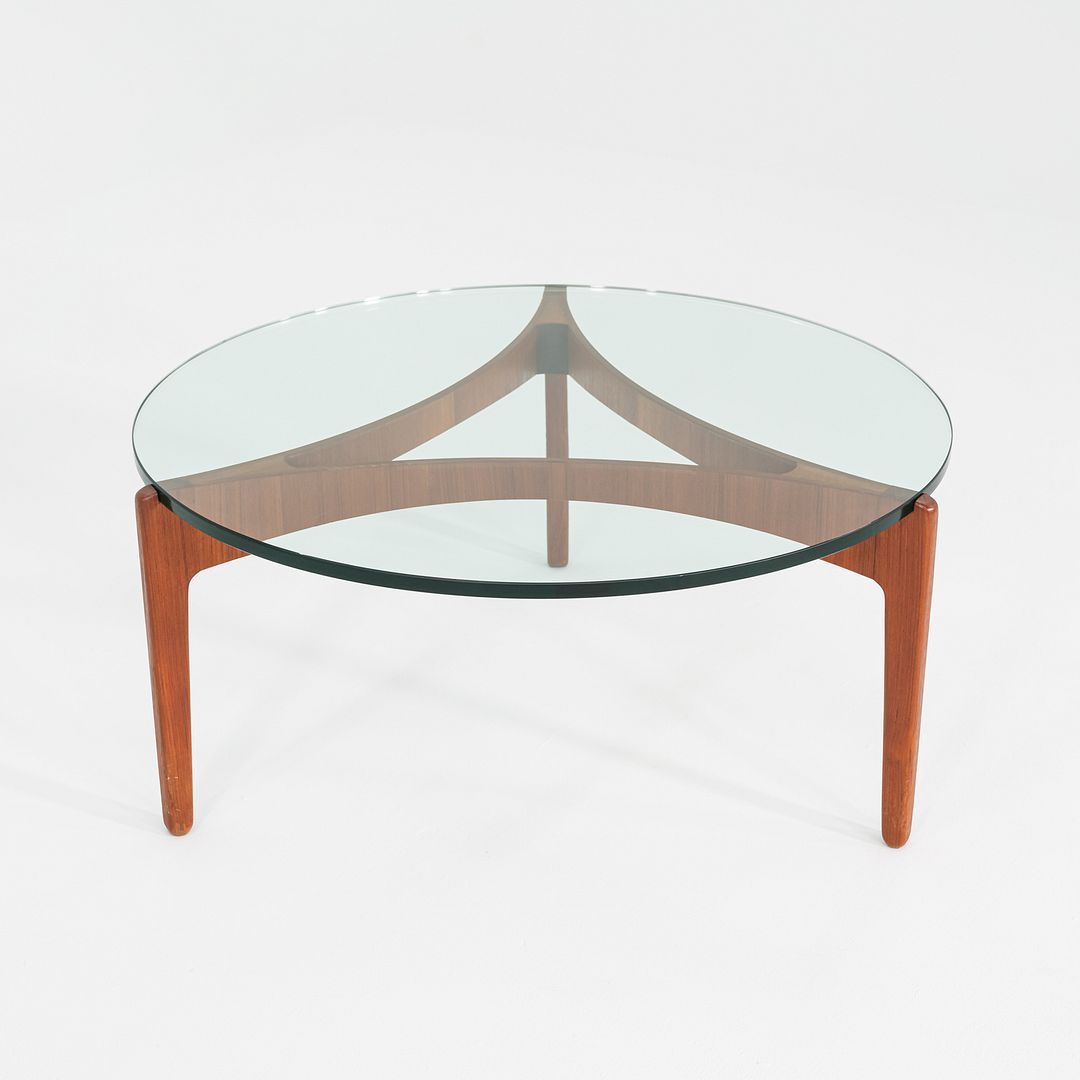 1960s Sven Ellekaer for Christian Linneberg Coffee Table in Teak and Glass 39"