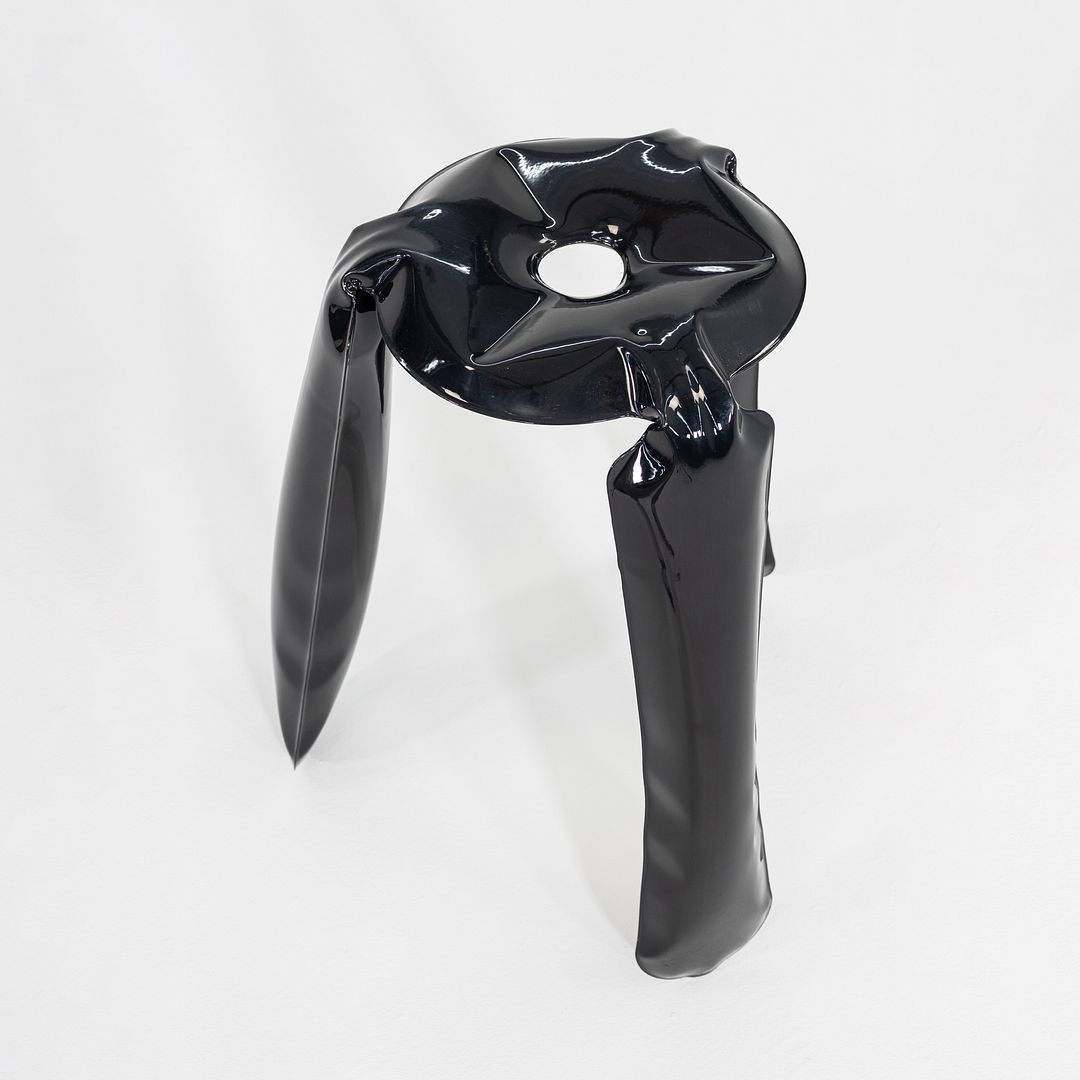 2020s Oskar Zieta for Zieta Plopp Counter Stool Steel w/ Black Finish 8x Avail