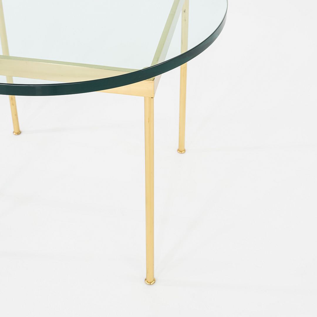 1970s Bronze and Glass Side Table Attributed to Ward Bennett 30 Inch Diameter