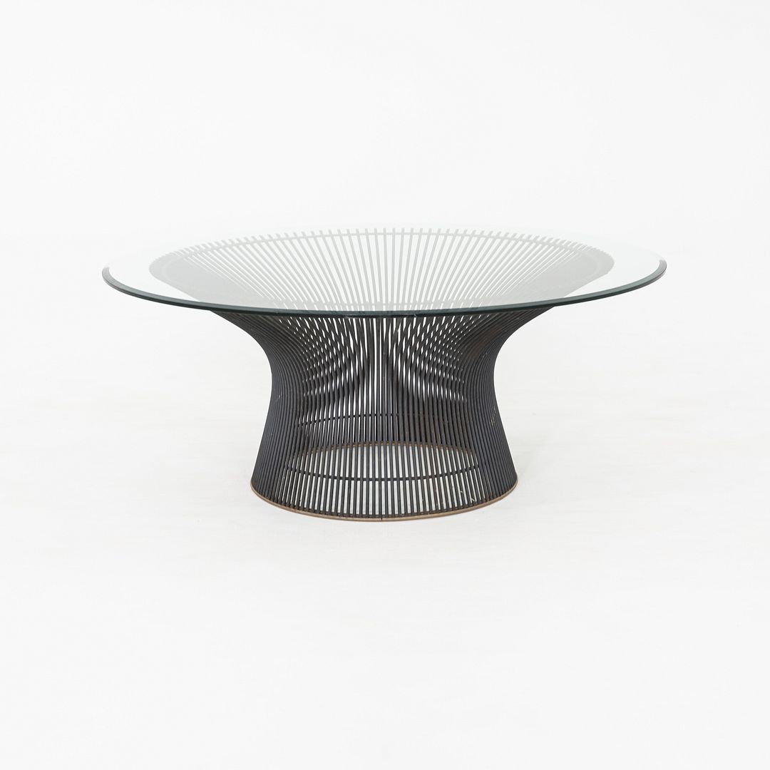 SOLD 1960s Warren Platner for Knoll Coffee Table 36 Inch Glass Top in Dark Bronze
