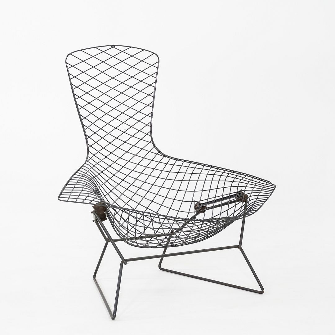 1960s Harry Bertoia for Knoll Bird Lounge Chair in Black Welded Steel Frame